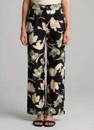 Pantalon droit fermeture zippée sous rabat boutonné noir IKOONE&BIANKA femme