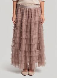 Jupe longue coupe évasée gris JOLIKO femme
