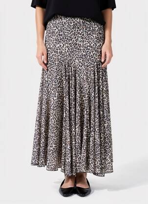Jupe longue imprimé fantaisie beige SOY & CO femme