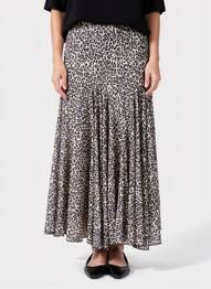 Jupe longue imprimé fantaisie beige SOY & CO femme