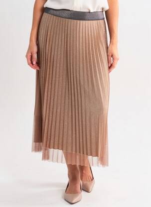 Jupe longue coupe fluide marron JOLIKO femme