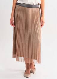 Jupe longue coupe fluide marron JOLIKO femme