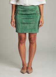 Mini-jupe coupe droite vert HF WOMAN COLLECTION femme