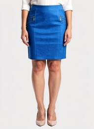 Mini-jupe coupe droite bleu HF WOMAN COLLECTION femme