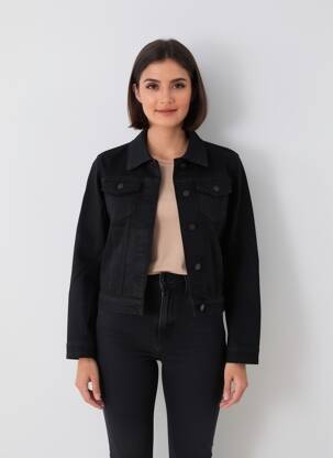 Veste casual coupe droite noir MISS BON femme