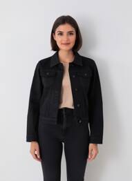 Veste casual coupe droite noir MISS BON femme