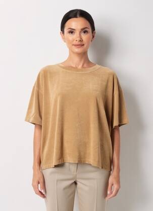 T-shirt coupe droite manches courtes marron BY COCO femme