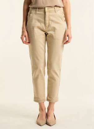 Pantalon 7/8 stretch taille normale beige MISS BON femme