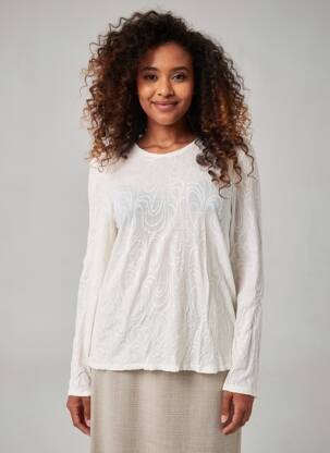 Top col rond manches longues blanc OUR LEGACY femme