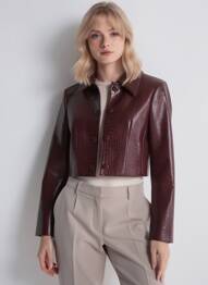 Veste casual coupe droite marron MANGO femme
