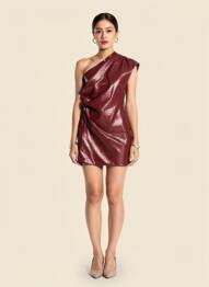 Robe courte sans manche sans manche rouge PLT LABEL femme