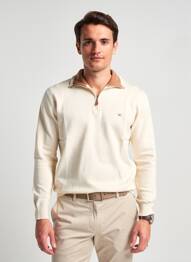 Pull maille souple et aérée manches longues beige YVES ENZO homme