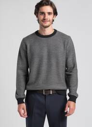 Pull tissage jacquard manches longues noir TIFFOSI homme