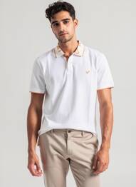 Polo tissage jersey manches courtes beige KAPORAL homme