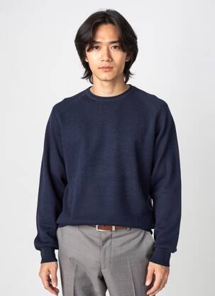 Pull maille souple et aérée manches longues bleu STREET ONE homme