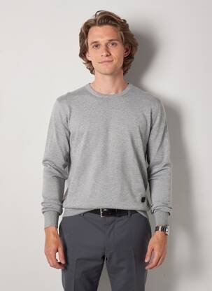 Pull maille souple et aérée manches longues gris KAPORAL homme