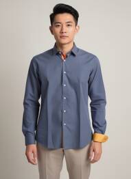 Chemise manches longues imprimé fantaisie bleu YVES ENZO homme
