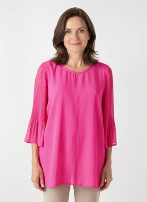 Tunique manches longues légère et transparente rose CHALOU femme