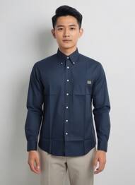 Chemise manches longues poches bleu LOTTO homme
