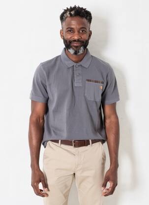 Polo stretch manches courtes gris DIKE homme