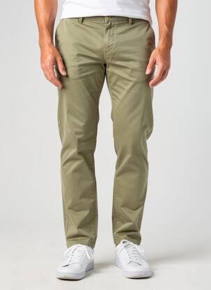 Pantalon chino tissage popeline taille normale vert PIONEER homme