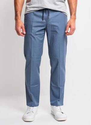 Pantalon chino tissage popeline taille normale bleu PIONEER homme
