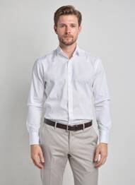 Chemise manches longues coupe droite blanc YVES ENZO homme