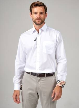 Chemise manches longues coupe droite blanc YVES ENZO homme