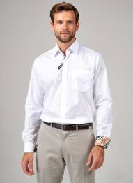 Chemise manches longues coupe droite blanc YVES ENZO homme