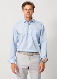 Chemise manches longues coupe droite bleu YVES ENZO homme