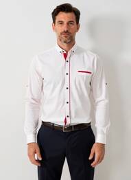 Chemise manches longues imprimé fantaisie blanc BARON 1983 homme