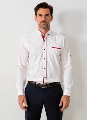 Chemise manches longues imprimé fantaisie blanc BARON 1983 homme