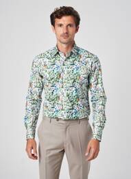 Chemise manches longues imprimé fantaisie vert YVES ENZO homme