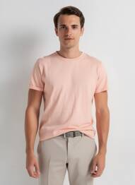 T-shirt coupe droite manches courtes rose MADE IN ITALY homme