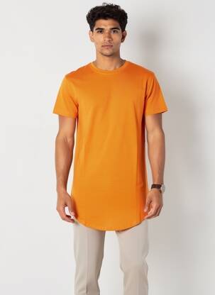 T-shirt coupe droite manches courtes orange MADE IN ITALY homme