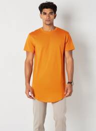 T-shirt coupe droite manches courtes orange MADE IN ITALY homme