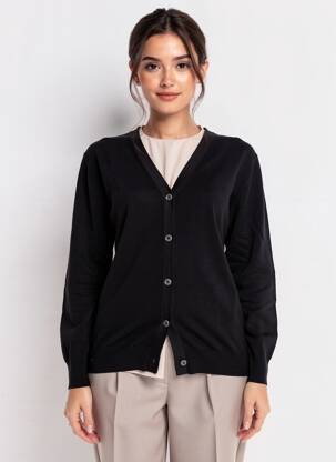 Gilet manches longues coupe cintrée noir YVES ENZO femme
