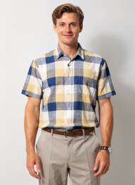 Chemise manches courtes poches beige PIONEER homme
