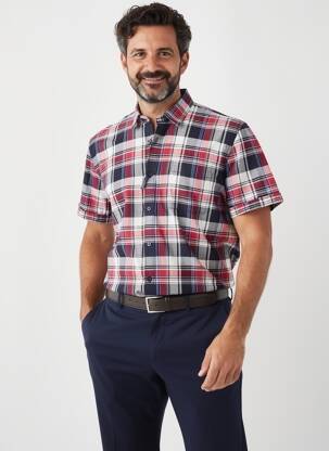 Chemise manches courtes poches bleu PIONEER homme