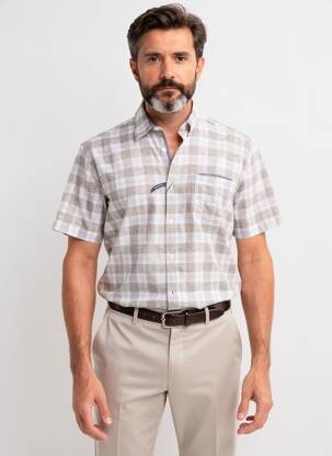 Chemise manches courtes poches vert PIONEER homme