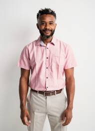 Chemise manches courtes poches rouge PIONEER homme