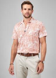 Chemise manches courtes imprimé tie and dye orange PIONEER homme