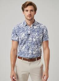 Chemise manches courtes imprimé tie and dye bleu PIONEER homme