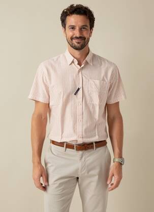 Chemise manches courtes poches orange PIONEER homme