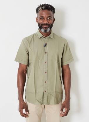 Chemise manches courtes coupe droite vert PIONEER homme