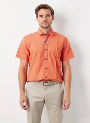 Chemise manches courtes coupe droite orange PIONEER homme