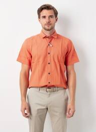Chemise manches courtes coupe droite orange PIONEER homme