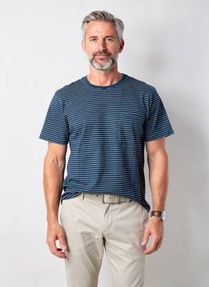 T-shirt coupe cintrée manches courtes bleu PIONEER homme