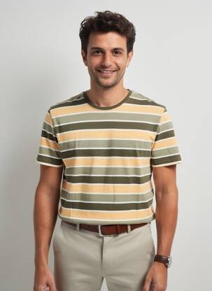 T-shirt coupe cintrée manches courtes orange PIONEER homme
