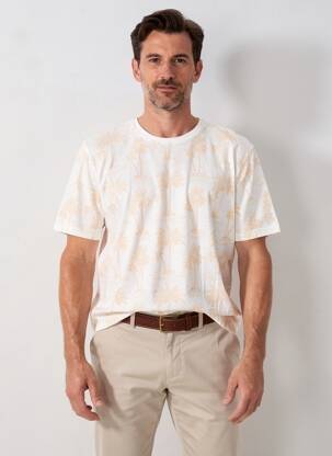 T-shirt coupe cintrée manches courtes beige PIONEER homme
